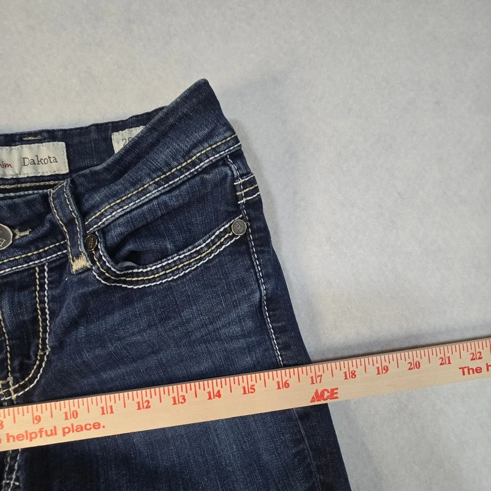 BKE Dakota Slim Straight Leg Jeans Dark Wash Denim Size 26L Hemmed 31 Inseam